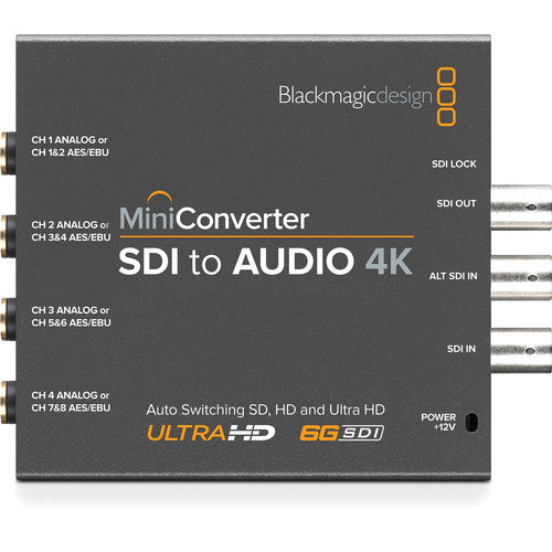 Mini converter, SDI to audio 4K, with 12V power supply