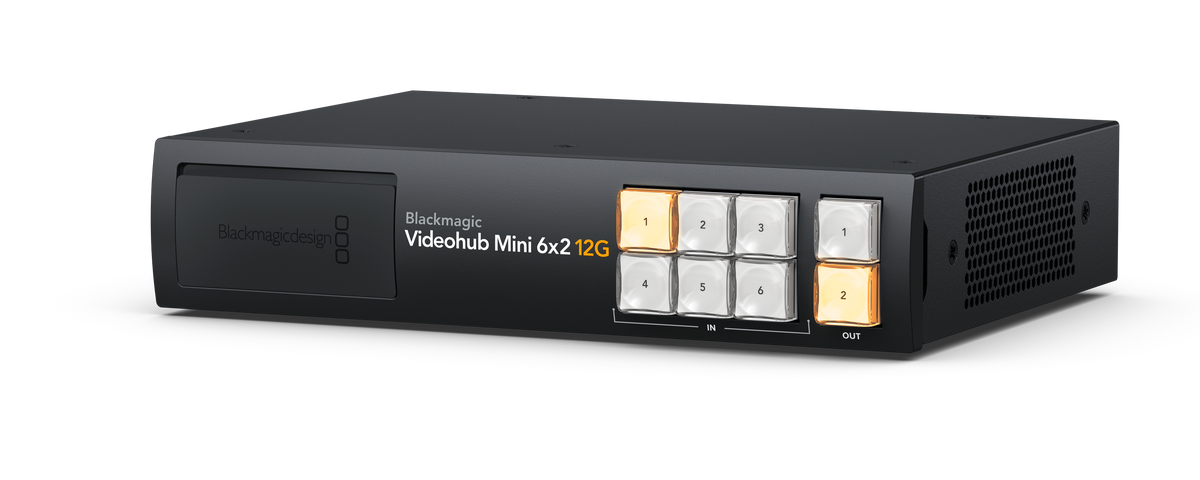 Blackmagic Design Videohub Mini 6x2 12G - angle view
