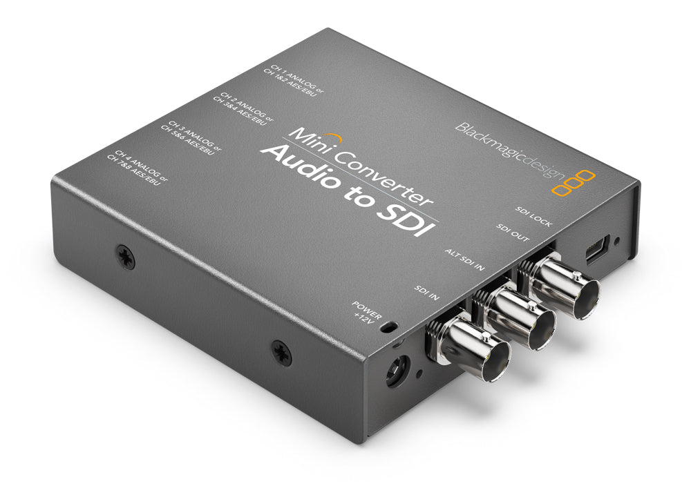 Mini converter, audio to SDI with 12V power supply